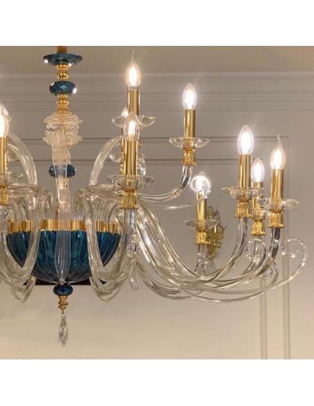 luxury Persian blue chandelier in details