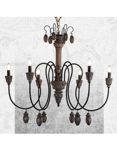 grey wood chandelier