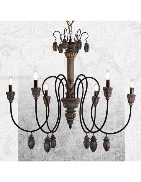 grey wood chandelier
