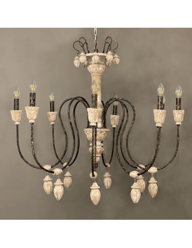cream wood chandelier