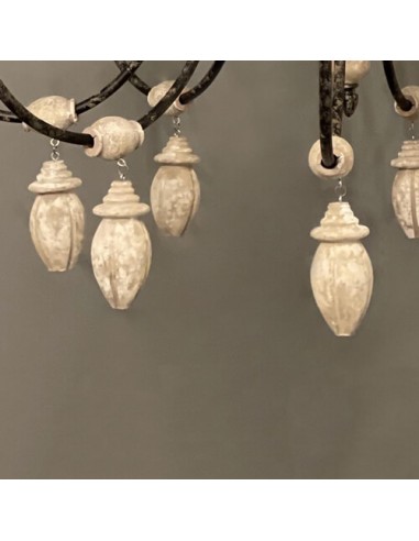 cream wood chandelier - pendants