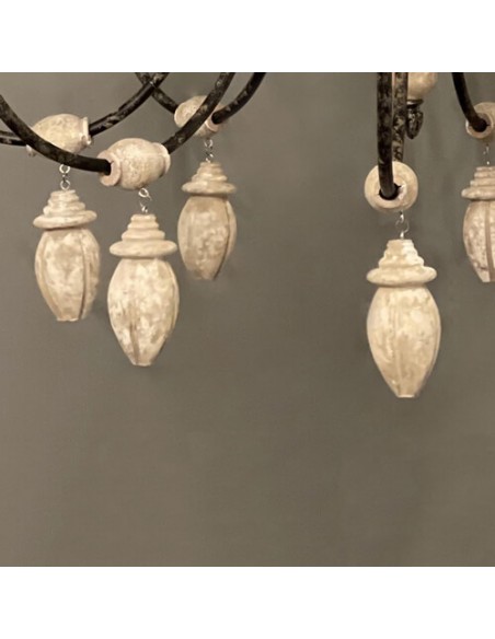 cream wood chandelier - pendants