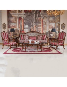 Wooden three seater Sofa - Low-seated style 2