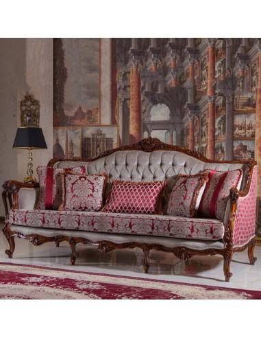 Wood frame three seater Sofa - Low-seated style