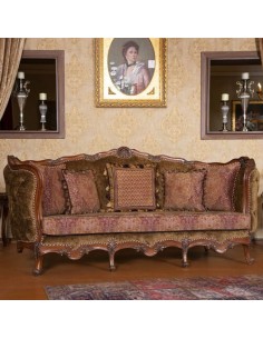 chesterfield sofa with handmade woodcarvings