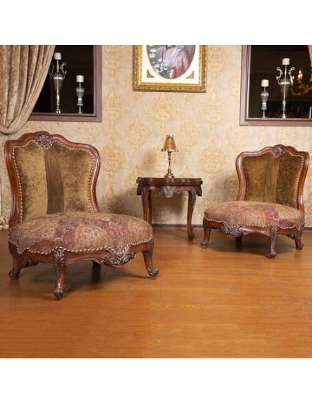 modern low seated cabriole accent chairs