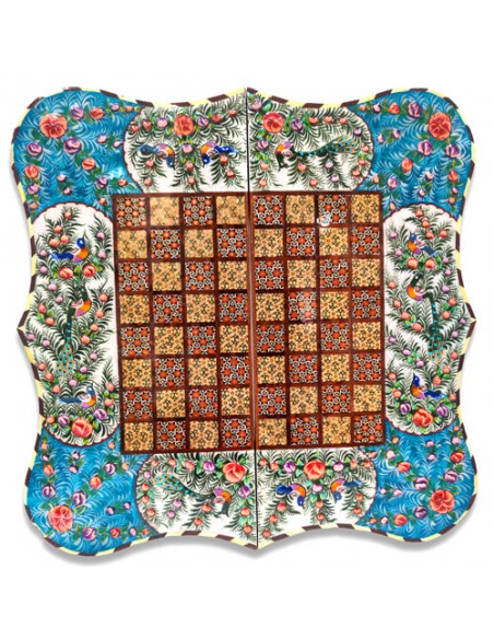 Handmade Flower And Bird Inlaid Chess board| CyrusCrafts