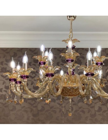 crystal candle style gold chandelier - details