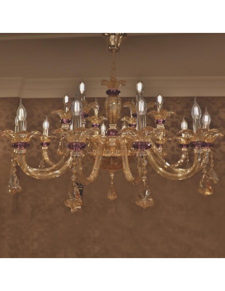 crystal candle style chandelier with central bowl