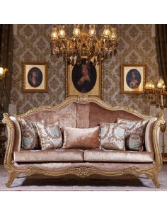 classic wooden frame velvet sofa