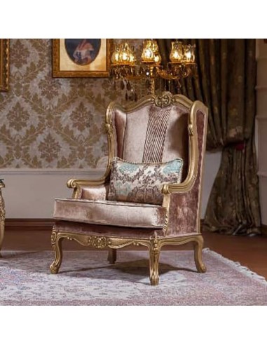 classic wooden frame velvet accent chair