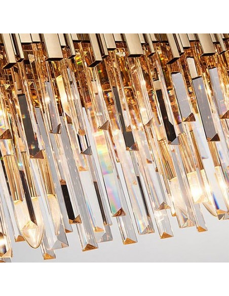Gold crystal linear chandelier