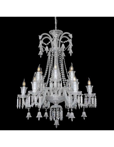 white crystal candle style chandelier