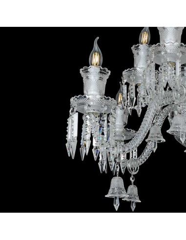 twelve-flame candle style crystal chandelier - details