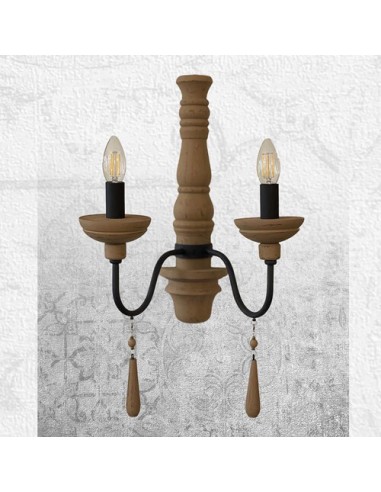 biscotti wooden carved wall light
