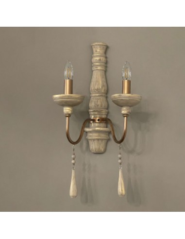 beige wooden carved wall light