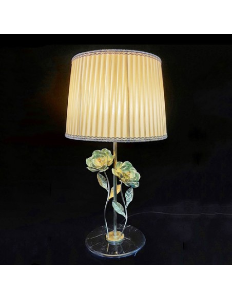 handmade brass table lamp - on