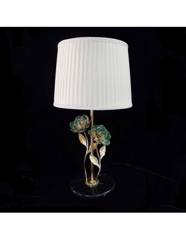 handmade brass table lamp - off