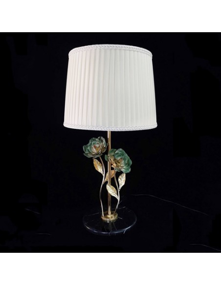 handmade brass table lamp - off