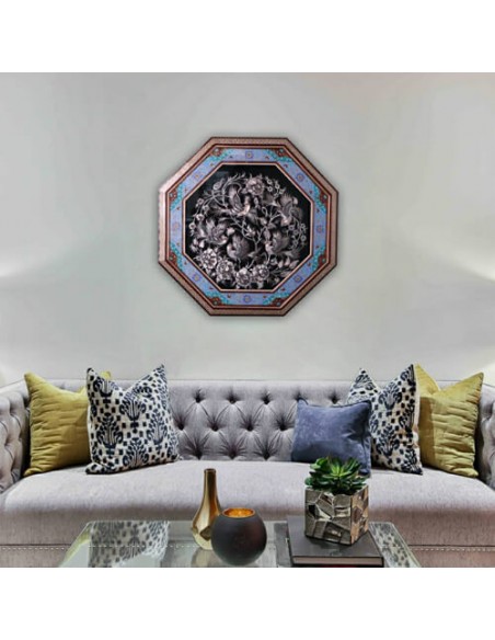 Metal Embossed Hanging Wall With Inlaid Frame HC-1319