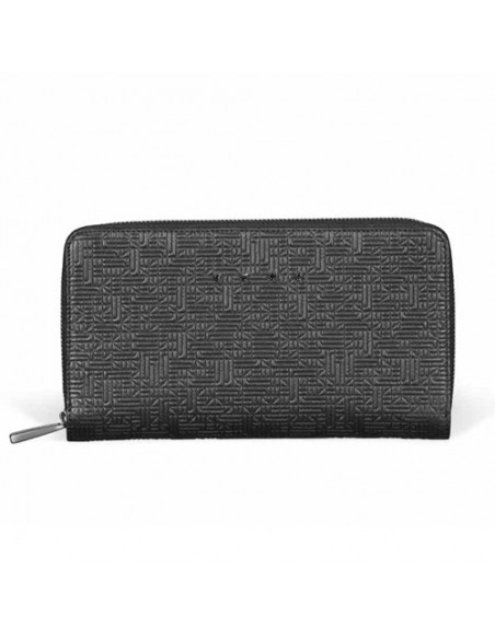 Buy men's black zippered wallet with natural Iranian leather.