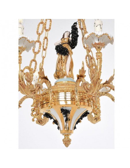 bronze sculptural chandelier - details bronze sculptural chandelier - details