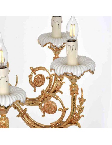 sculptural bronze chandelier - flames