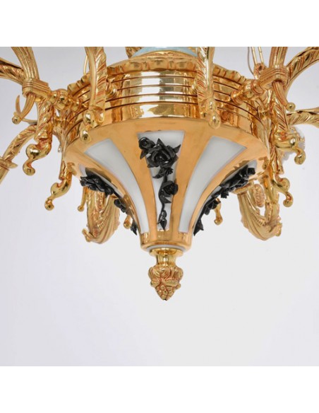 sculptural bronze chandelier - inferior view sculptural bronze chandelier - inferior view