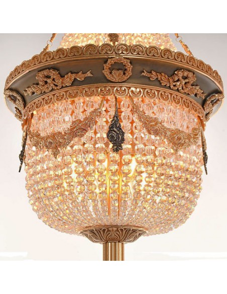 crystal beaded bronze floor lamp - details