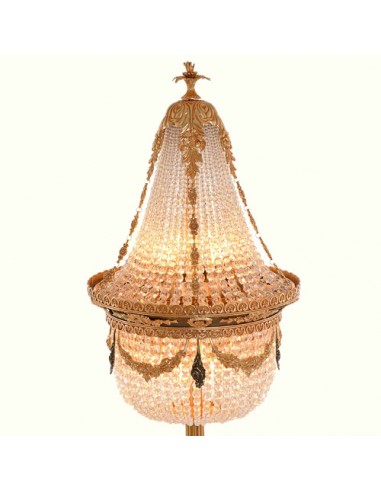 crystal beaded bronze floor lamp - top view