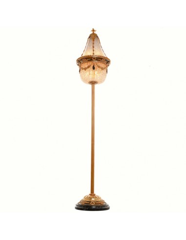 crystal beaded bronze floor lamp