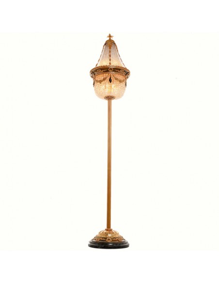 crystal beaded bronze floor lamp