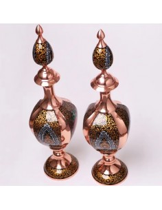 Pair Of Hand-painted Copper Jug Lid HC-1329
