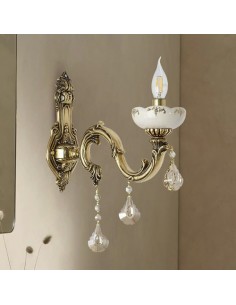 brass wall light with pendants