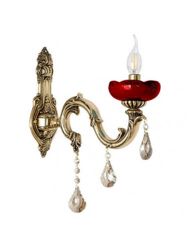 red brass wall light