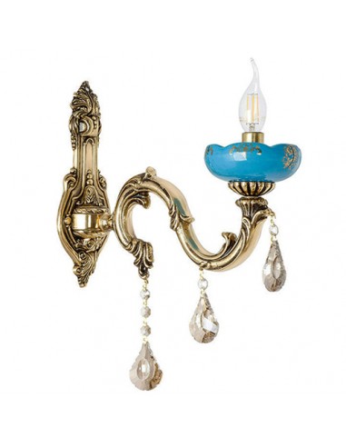 turquoise brass wall light