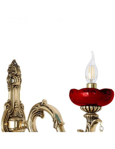 red brass wall light - details