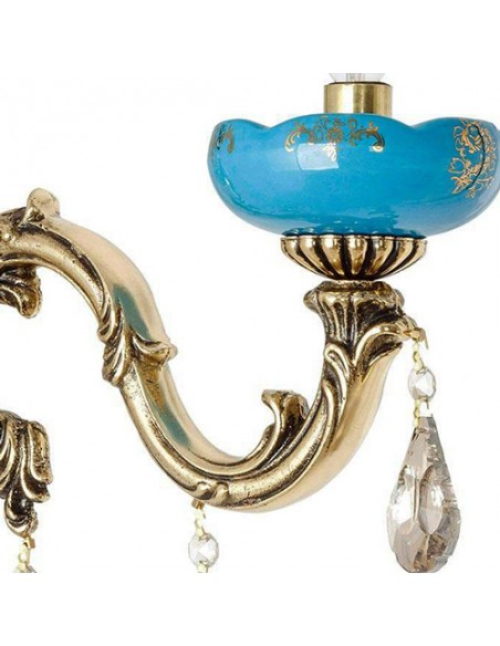 turquoise brass wall light - details