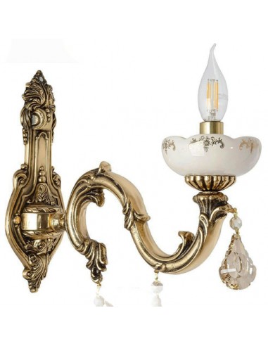 white brass wall light - details