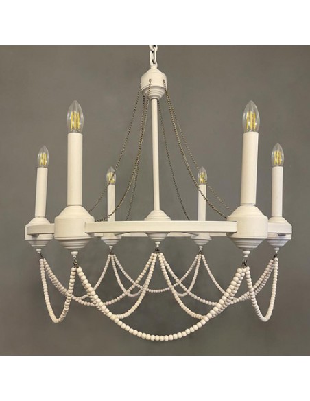 white beaded chandelier