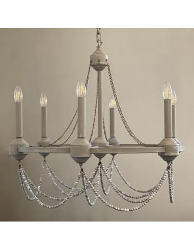 light grey beaded chandelier
