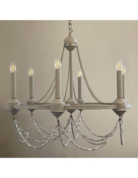 light grey beaded chandelier