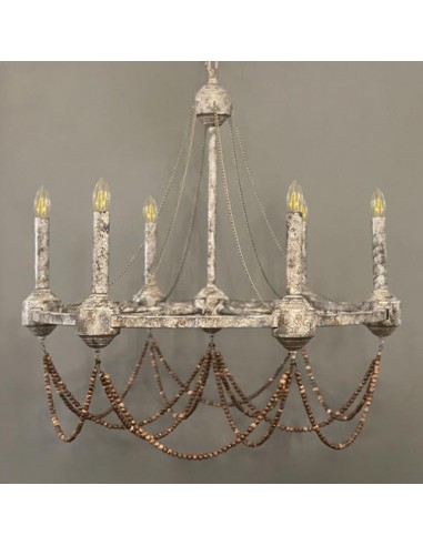 beige beaded chandelier