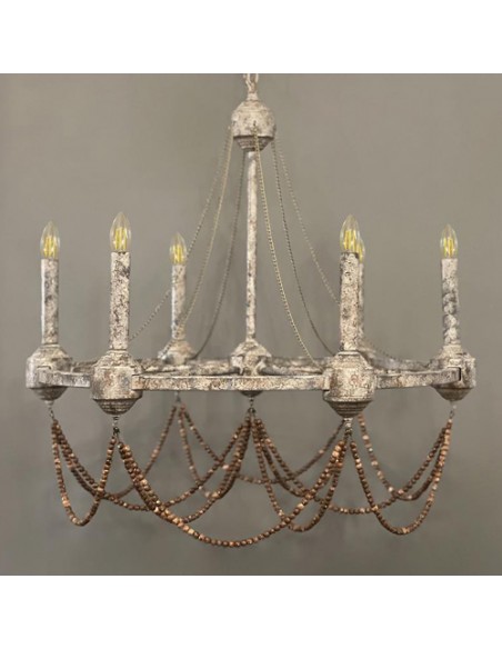 beige beaded chandelier