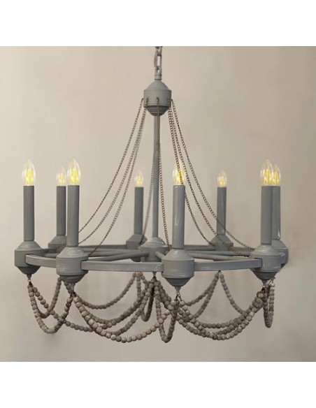 grey beaded chandelier
