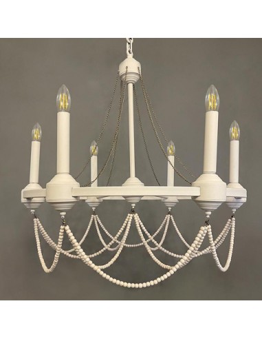 white beaded chandelier