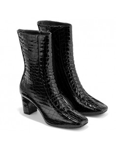 women's-brown-boots-with-crocodile-skin-design 2