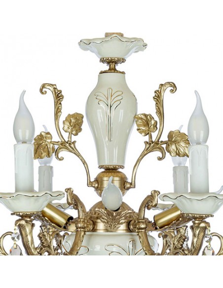 white brass chandelier - zoomed