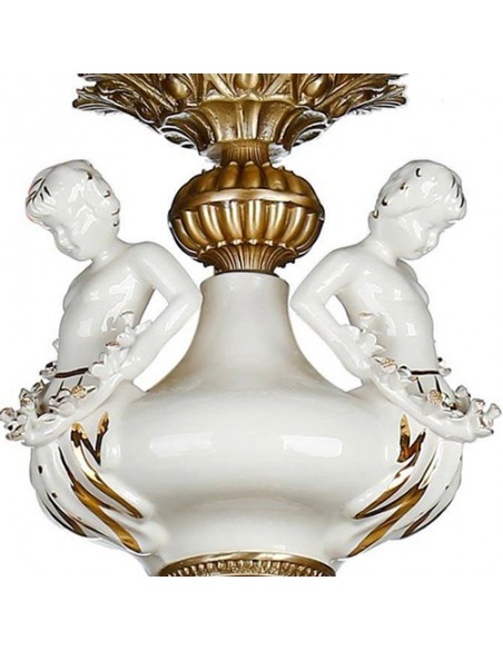 ceramic sculptures of brass chandelier