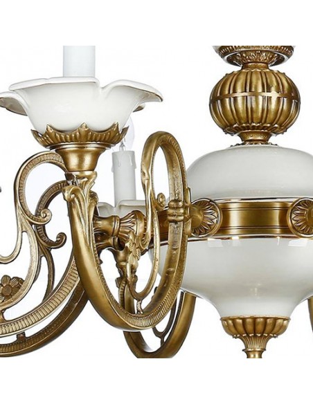 brass chandelier light - details